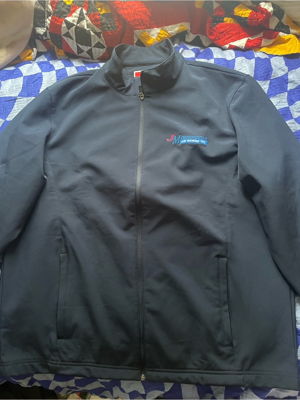 Branded Navy Windbreaker Jacket